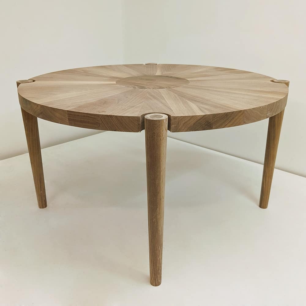 May 20th, 2021: Our circular walnut coffee table is ready for sanding and finishing! We'll be adding this unique piece to our online store as soon as it's completed!
